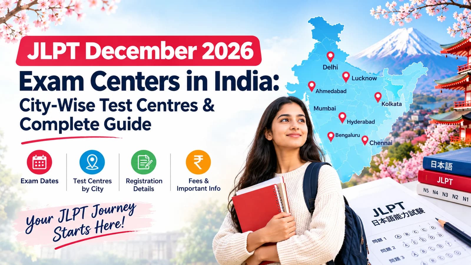 JLPT December 2026 Exam Centers in India