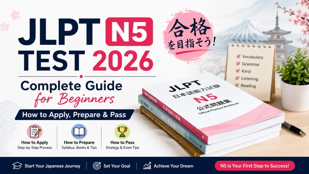 JLPT N5 Test – Complete 2026 Guide for Beginners (How to Apply, Prepare & Pass Easily)