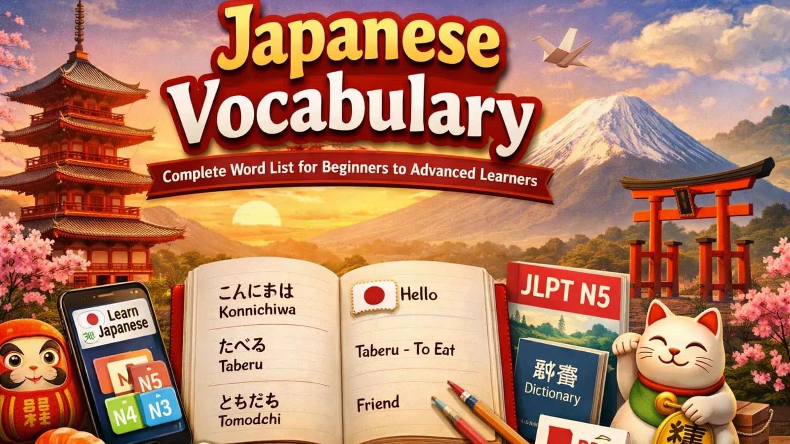 Japanese Vocabulary: Complete Word List for Beginners to Advanced Learners