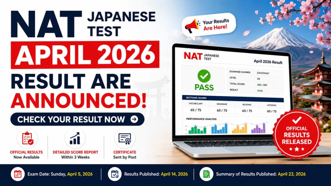 NAT Japanese Test April 2026 Result Are Announced - Check Your Result Now