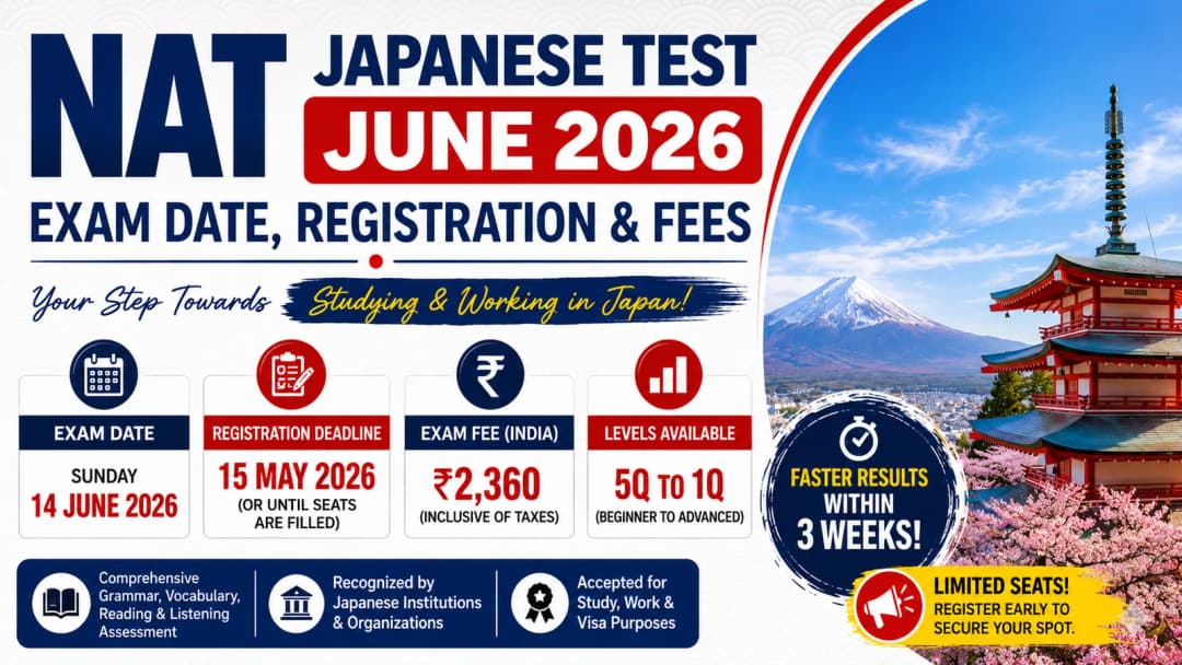 NAT Japanese Test June 2026: Exam Date, Registration & Fees