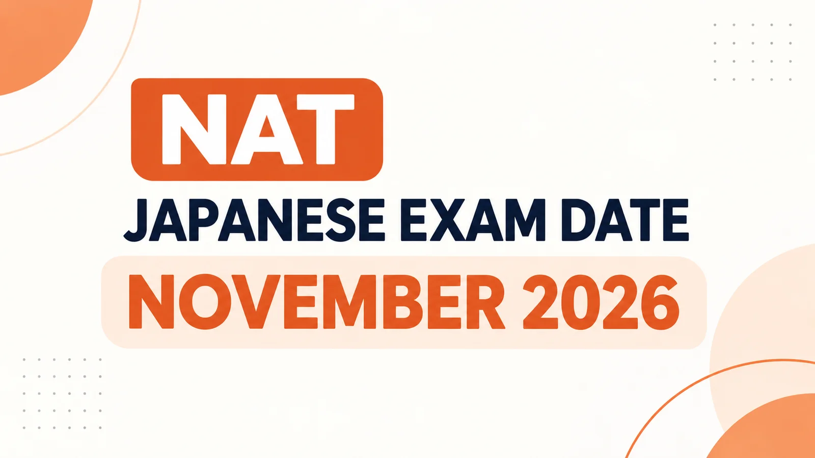 NAT Japanese Exam Date November 2026